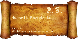 Machnik Bozsóka névjegykártya
